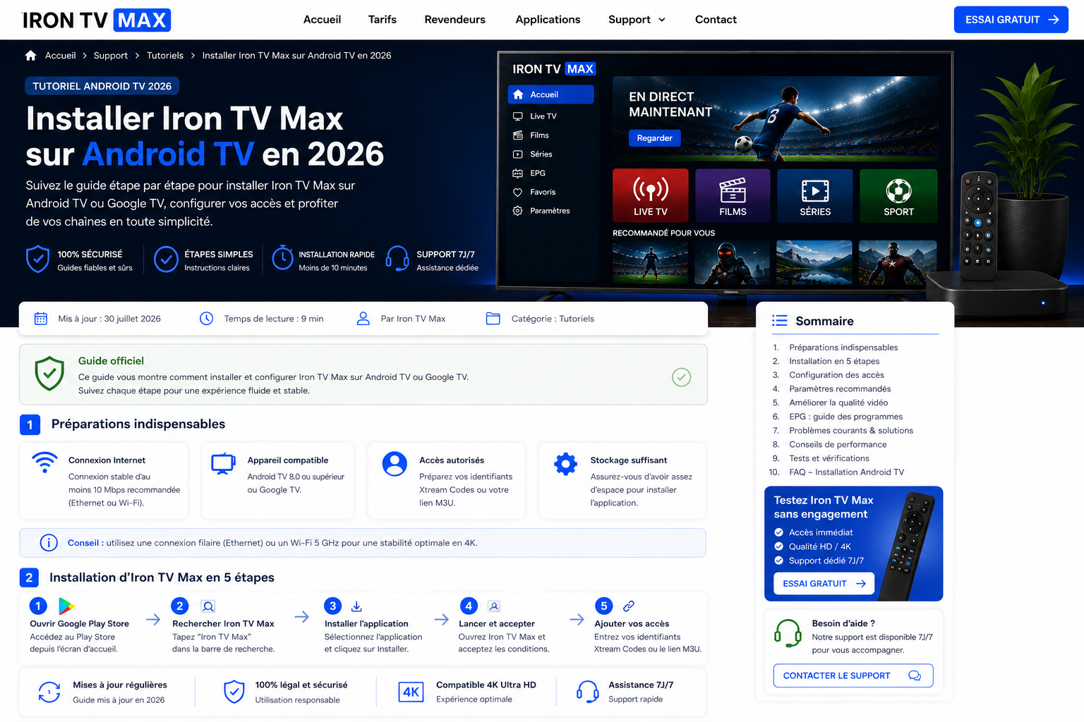 Installation Iron TV Max sur Android TV et Google TV