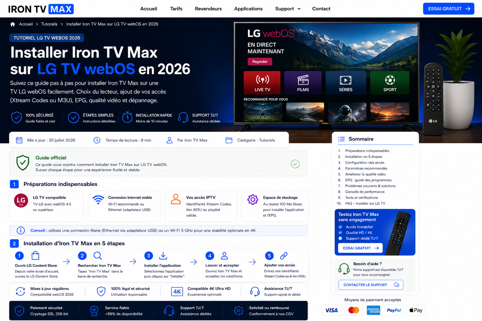 Installation Iron TV Max sur une TV LG webOS