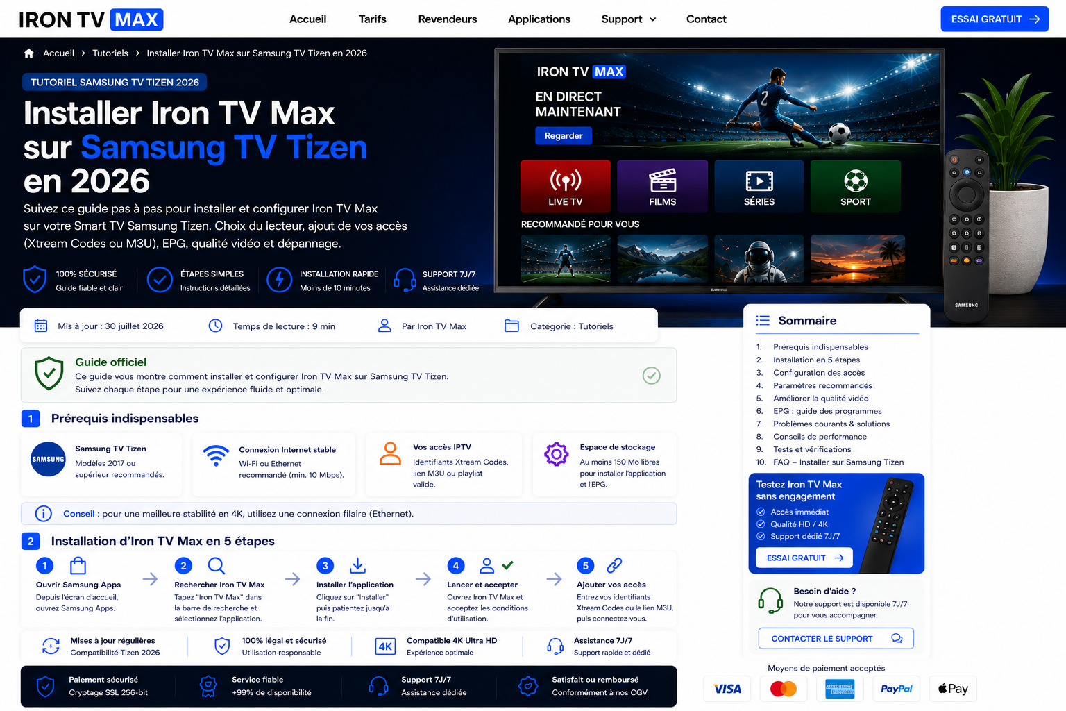 Installer Iron TV Max sur une Smart TV Samsung Tizen